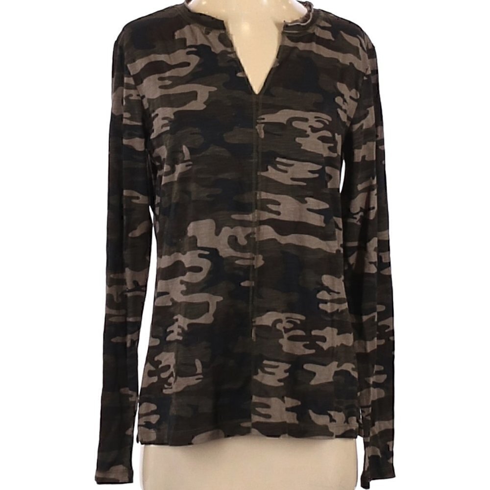 Sanctuary camo casual Long Sleeve top FREE ZARA - Picture 1 of 2